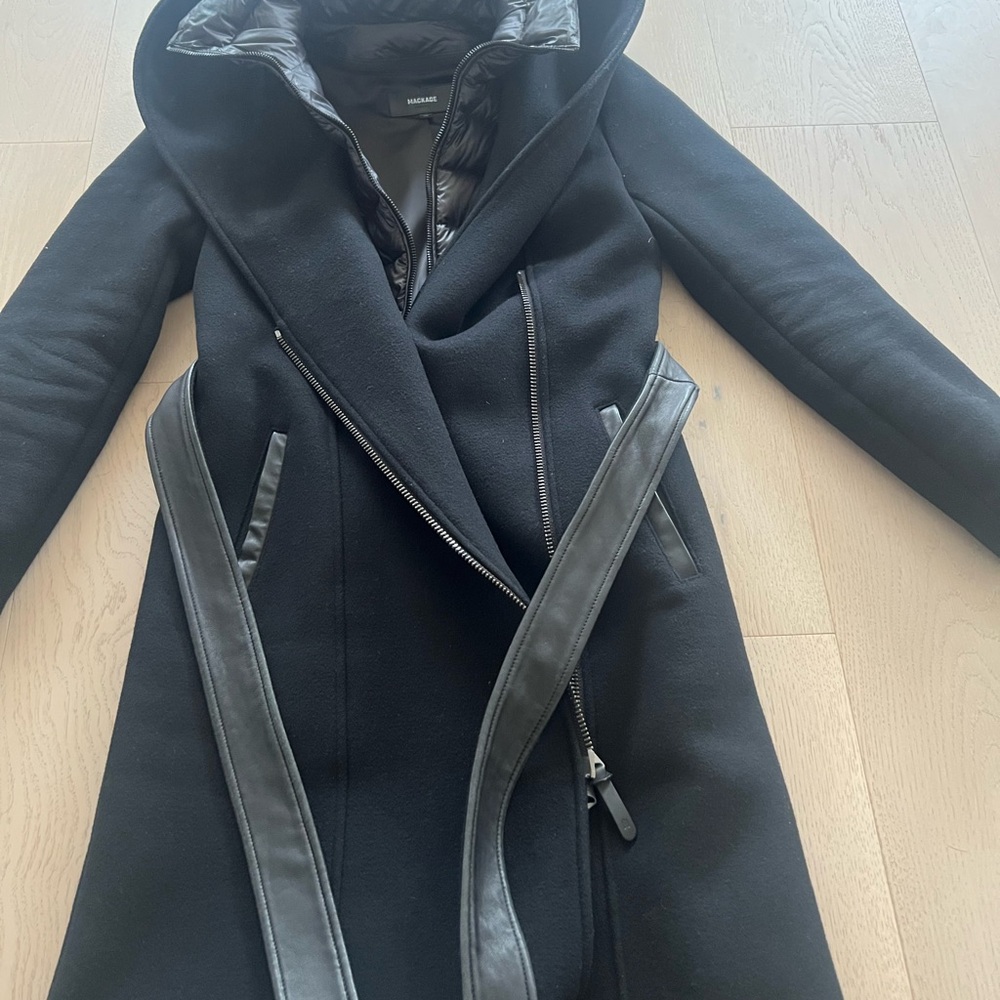 Mackage Black Hooded Trench Coat